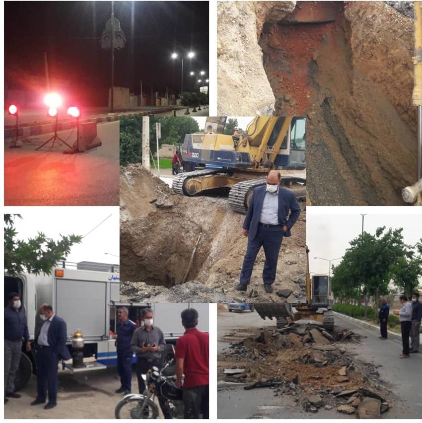 عمليات-رفع-حادثه-خط-انتقال-فاضلاب-150-100-در-شهر-درچه-